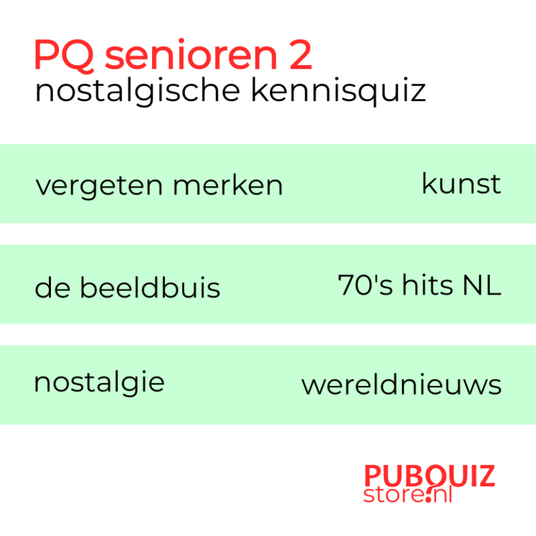 Pubquiz senioren rondethema's