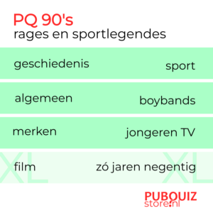 jaren 90 pubquiz rondethema's